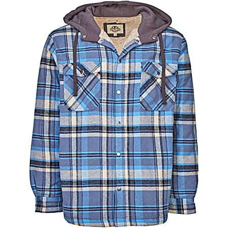 Men's Trailblazer Flannel Sherpa Lined Snap Front Jacket w/Hood