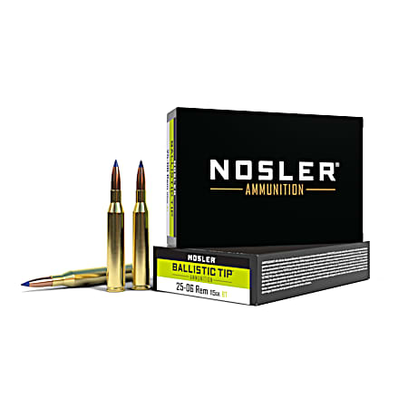 25-06 Remington 115gr Ballistic Tip Hunting Cartridges - 20-Rounds