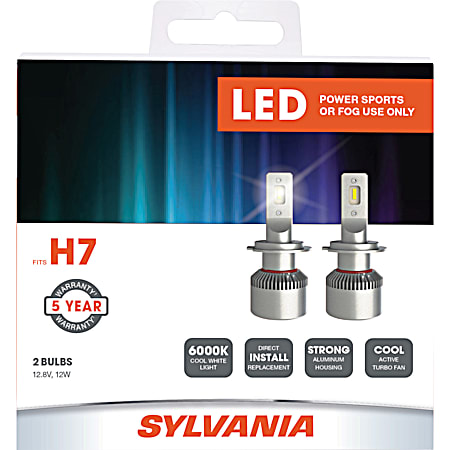 Fog & Powersport H7 White LED Bulb - 2 Pk