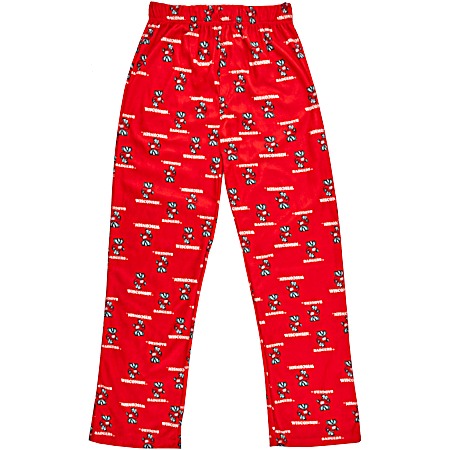  Kids' Wisconsin Badgers Red All-Over Print Cozy Pants