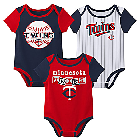 Infant Minnesota Twins Team Graphic Onesies 3 Pc. Set