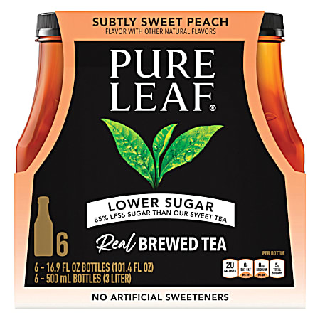 16.9 oz Subtly Sweet Peach Brewed Tea - 6 Pk