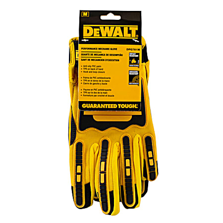 Men's Yellow/Black Performance Mechanic Work Gloves