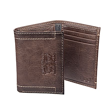 Levi's Men's Brown RFID-Blocking Extra Capacity Trifold Wallet