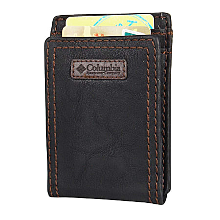 Columbia Men's Black RFID Blocking Magnetic Front Pocket Wallet