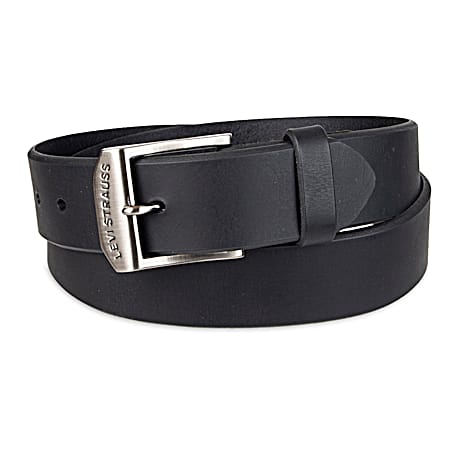 Levi's Men's Black 38mm Logo Buckle Leather Belt
