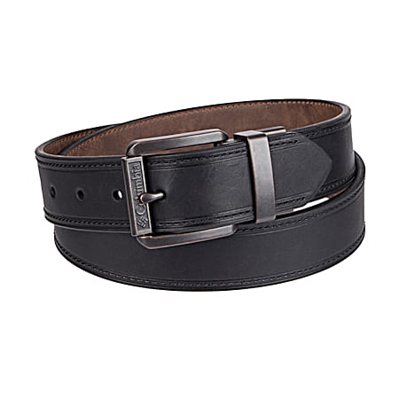Columbia Men's Black/Brown Leather Reversible Casual Belt