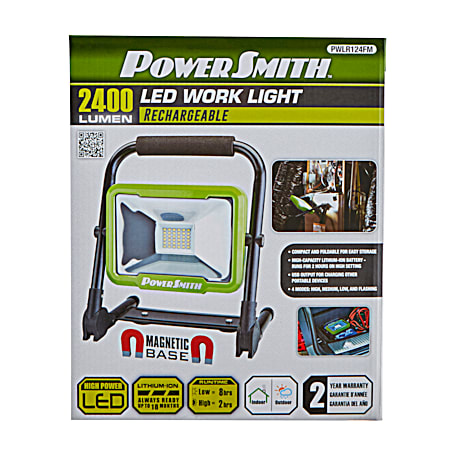 2400 Lumens Green/Black Rechargeable LED Work Light