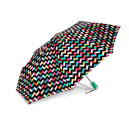 Rain Essentials Houndstooth Print Auto Open Umbrella