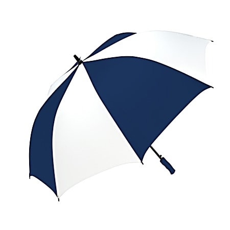 Navy & White Auto Open Golf Umbrella w/ EVA Cushion Grip