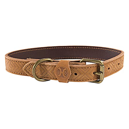 Galveston Large Brown Belt Dog Collar