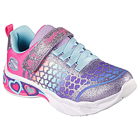 Girls' Multi Ombre Heart Light Up Rainbow Shoes