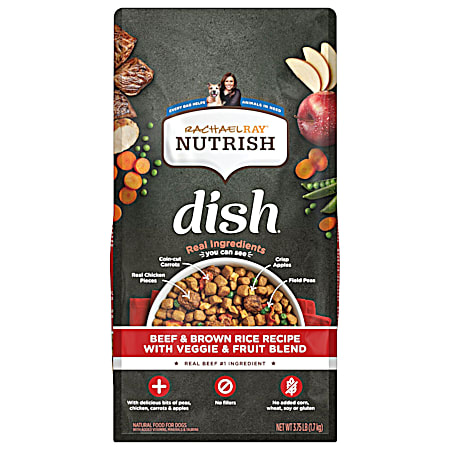 Rachael Ray Nutrish Dish Beef & Brown Rice w/ Veggie & Fruit Blend Dry Dog Food