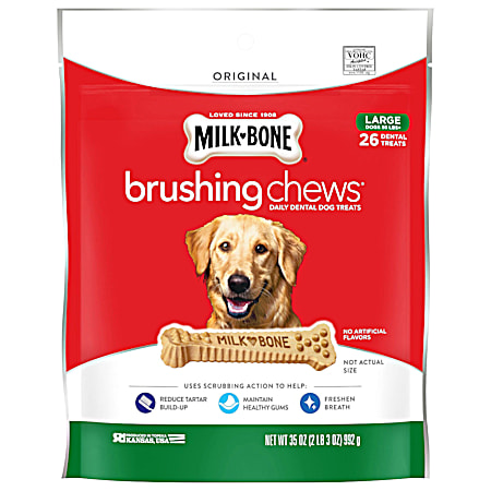 Large Brushing Chews Daily Dental Dog Treats
