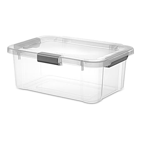 20 qt Clear Hinged Lid Storage Box