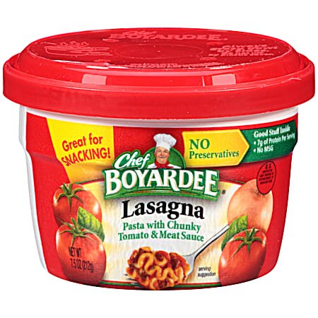 7.5 oz Microwaveable Lasagna w/ Chunky Tomato & Meat Sauce