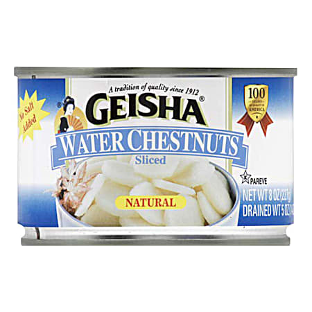 GEISHA 8 oz Sliced Water Chestnuts