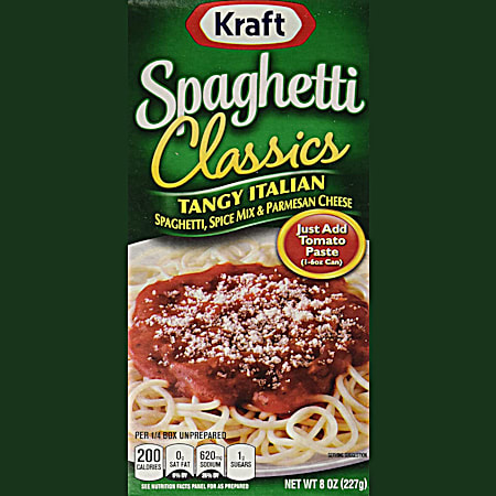 Kraft 8 oz Spaghetti Classics Tangy Italian Box Meal