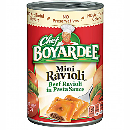 Mini Beef Ravioli in Pasta Sauce