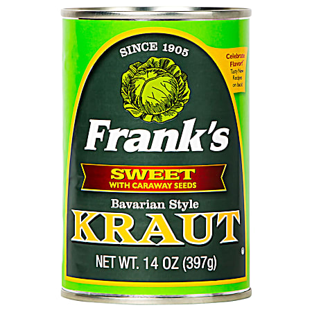FRANK'S 14 oz Sweet Bavarian Style Kraut w/ Caraway Seeds