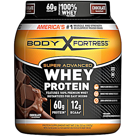 BODY FORTRESS 2 lb Super Advanced Chocolate Whey Protein