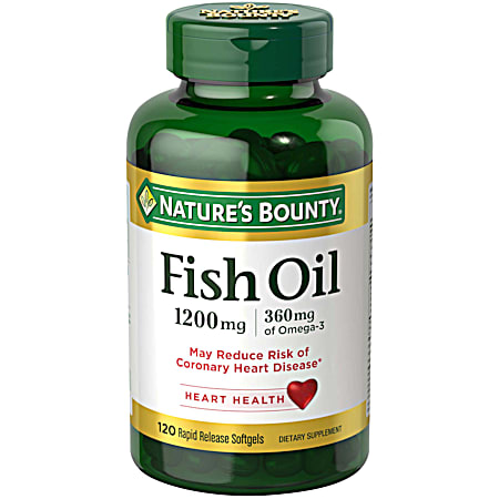 Fish Oil 1200mg Dietary Supplement Softgels - 120 ct