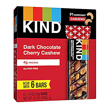 Dark Chocolate Cherry Cashew Granola Bars - 6 pk