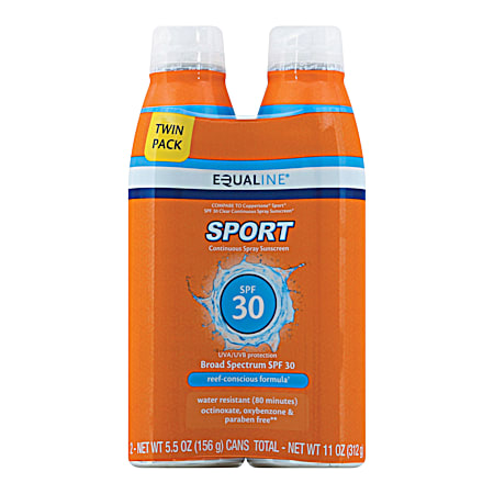 11 oz Sport SPF 30 Sunscreen Spray - 2 pk