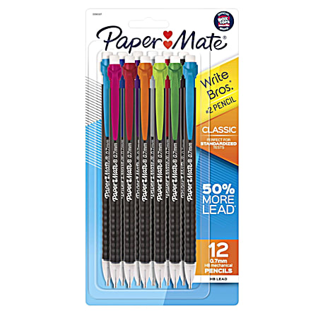 Paper Mate Mechanical Pencils  Write Bros. Classic #2 Pencil  0.7 Mm  12 Count