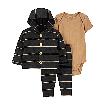 Infant Hooded Cardigan 3-Pc Outfit