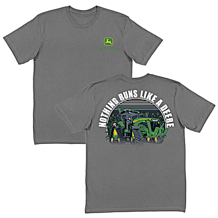 Men's Charcoal Nothing Runs Like A Deere Graphic Crew Neck Short Sleeve T-Shirt