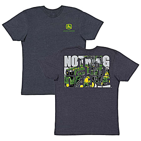 Men's Navy Nothing Runs Like A Deere Graphic Crew Neck Short Sleeve T-Shirt