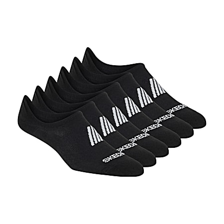 Skechers Ladies' Black Super Soft No-Show Liner Socks - 6 Pk