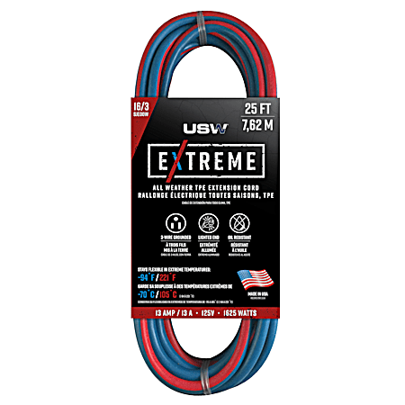 Extreme Cold 16/3 SJEOOW Extension Cord w/ Female Lighted Plug