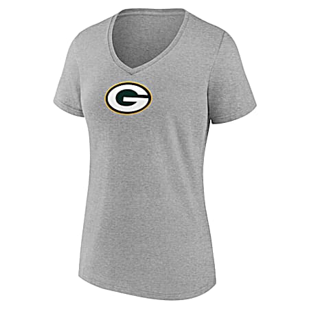 Ladies' Green Bay Packers V-Neck Short Sleeve T-Shirt