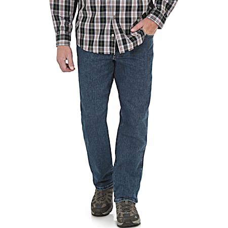 Men's Rugged Wear Medium Stone Performance Regular Fit Jeans