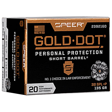 Gold Dot Short Barrel Personal Protection 38 Special +P