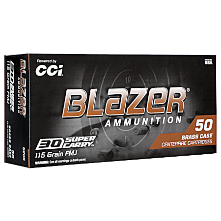 Blazer Brass 30 Super Carry Centerfire Cartridges