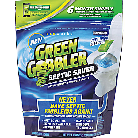 Green Gobbler Septic Saver Packs - 6 Pk