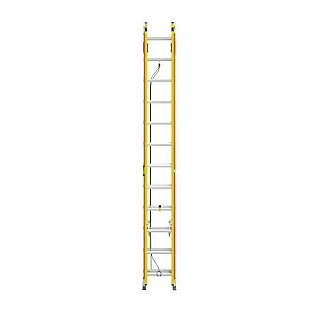 Werner 24 ft Type IA Fiberglass GLIDESAFE Tri-Rung Extension Ladder
