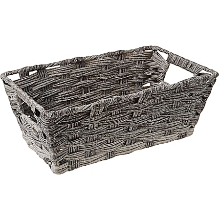 Split Rattique Small Gray Wash Shelf Tote