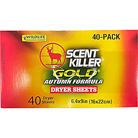 Scent Killer Gold Autumn Formula Dryer Sheets - 40 Ct