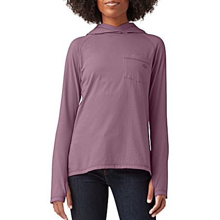 Women's Temp-iQ Mauve Shadows Hooded Long Sleeve Pullover Sun Shirt w/Pocket