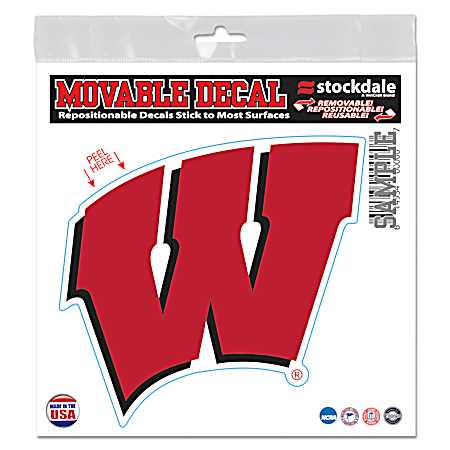 6 in x 6 in Wisconsin Badgers Movable Decal
