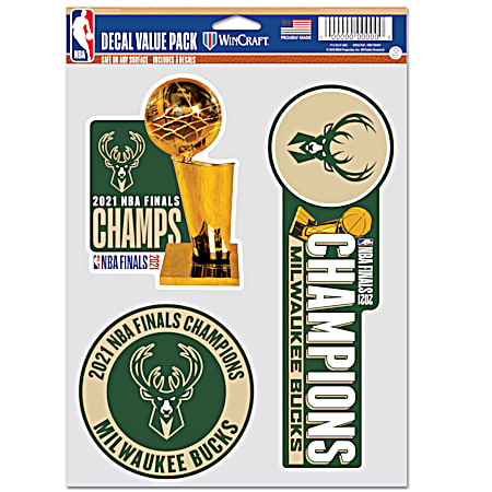 Milwaukee Bucks Multi-Use Decals - 3 Fan Pack