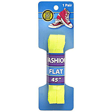 Fashion 45 in Yellow Flat Shoe Laces - 2 Pk