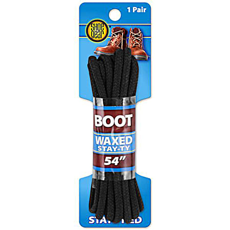 Waxed Boot Laces - Black