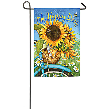 Oh Happy Day Sunflowers Garden Suede Flag