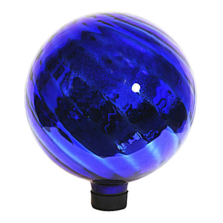 10 in. Blue Swirl Chrome Gazing Globe
