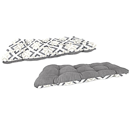 Grey/Diamond Wicker Settee Cushion
